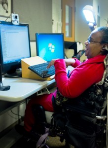 Adult using assistive computer technology
